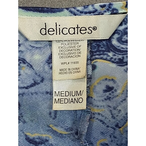 Y2K Slip Dress Blue Paisley Floral Satin Lace Spaghetti Strap Nightgown Medium - Picture 4 of 8